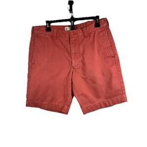 J.CREW Mens 33 Chino Shorts 9" Inseam 100% Cotton Salmon Pink Preppy Classic